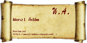 Wenzl Ádám névjegykártya